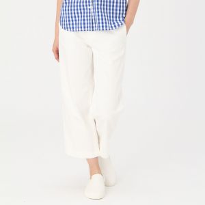Muji 무인양품 오거닉 코튼 스트레치 데님 와이드 크롭트 팬츠 부인XL백편의점 수취가