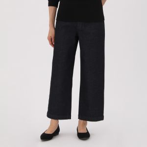 Muji 무인양품 오거닉 코튼 스트레치 데님 와이드 팬츠 부인XS인디고 블루 편의점 수취가