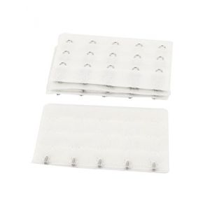 Allegra K 여성용 5훅 신축성이 있는 속옷 브라 백 밴드 브래지어 연장 후크 연장기 화이트 4pcs