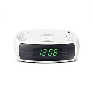WINTECH CDclock 라디오(FM와이드 밴드 대응) 화이트 듀얼 알람 기능 탑재 CDC-220