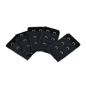 Allegra K 여성용 브라용 브라 훅 브래지어 연장 후크 2x3포지션 길이 조정 교환용 브라 악세사리 블랙 5 개세트