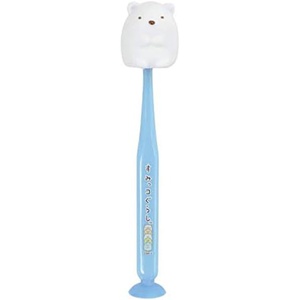 유 컴퍼니 U Company Sumikko Gurashi Mascot Toothbrush with Suction Cup & Cap, 1 Piece